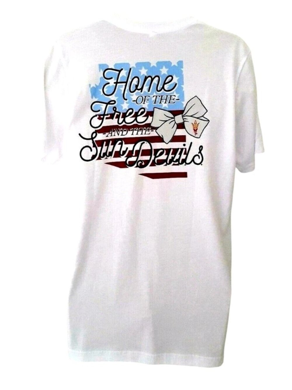 Arizona State Sun Devils T Shirt Size Medium Home of the Free Front Back Logos